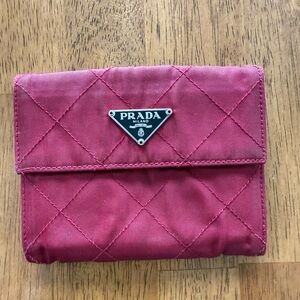 Prada Red Quilted Wallet